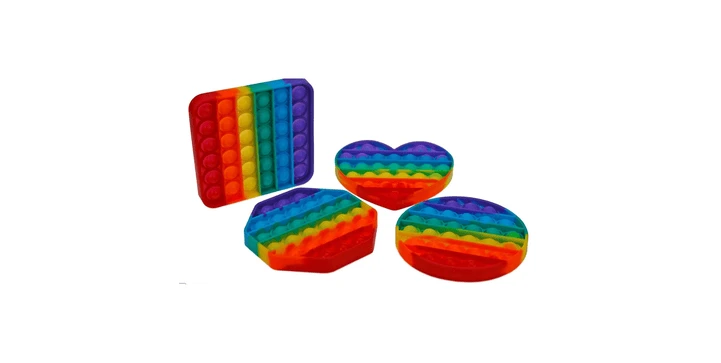 Pop & Fly Fidget Rainbow Als Herz, Achteck, Kreis Oder Viereck 3 Pop & Fly Fidget Rainbow Als Herz, Achteck, Kreis Oder Viereck