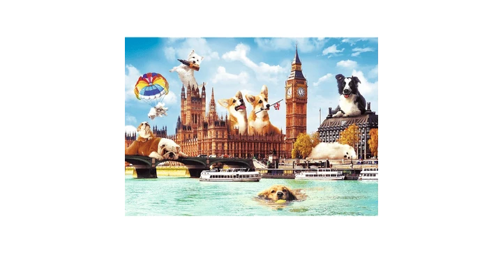 Trefl Puzzle 1000 – Funny Cities / Hunde In London 4 Trefl Puzzle 1000 – Funny Cities / Hunde In London – Bild 2