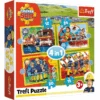 Trefl 4 In 1 Puzzle 12 + 15 + 20 + 24 Teile – Feuerwehrmann Sam -Schleich Verkaufsgeschäft 34373
