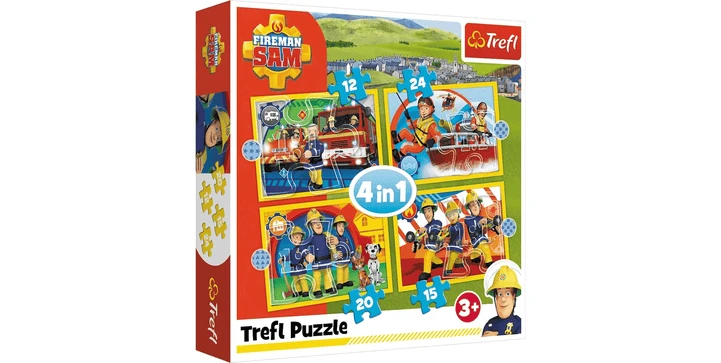 Trefl 4 In 1 Puzzle 12 + 15 + 20 + 24 Teile – Feuerwehrmann Sam 3 Trefl 4 In 1 Puzzle 12 + 15 + 20 + 24 Teile – Feuerwehrmann Sam