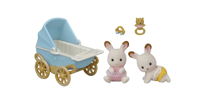 Sylvanian Families Schokoladenhasen Zwillinge Mit Kinderwagen NEU 4 Sylvanian Families Schokoladenhasen Zwillinge Mit Kinderwagen NEU – Bild 2