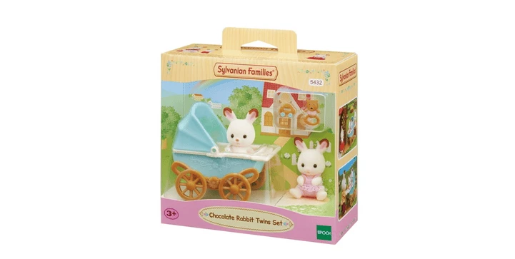 Sylvanian Families Schokoladenhasen Zwillinge Mit Kinderwagen NEU 3 Sylvanian Families Schokoladenhasen Zwillinge Mit Kinderwagen NEU