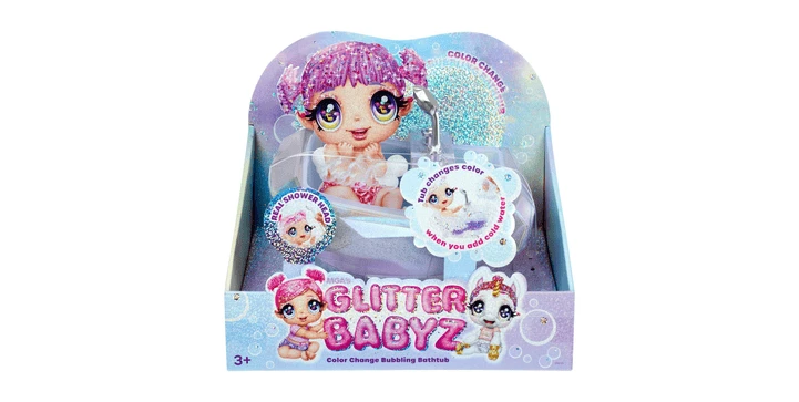 MGA Glitter Babyz Doll Farbwechsel Sprudelbadewanne 4 MGA Glitter Babyz Doll Farbwechsel Sprudelbadewanne – Bild 2