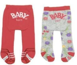 BABY Born Trend Strumpfhose 2er Pack - Pink/Grau, Rot/Grau Oder Blau -Schleich Verkaufsgeschäft 827000 2
