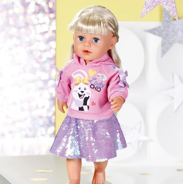 BABY Born Fashion Combi Am Kleiderbügel - Kapuzenshirt Und Rock Oder Longsleeve Und Hose 6 BABY Born Fashion Combi Am Kleiderbügel - Kapuzenshirt Und Rock Oder Longsleeve Und Hose – Bild 4