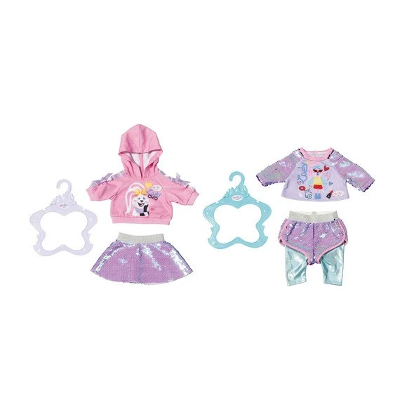 BABY Born Fashion Combi Am Kleiderbügel - Kapuzenshirt Und Rock Oder Longsleeve Und Hose 3 BABY Born Fashion Combi Am Kleiderbügel - Kapuzenshirt Und Rock Oder Longsleeve Und Hose