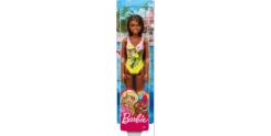 Mattel Barbie Beach Puppe Mit Badeanzug Im Tropenmuster