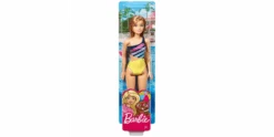 Mattel Barbie Beach Puppe Mit Badeanzug Im Streifenmuster