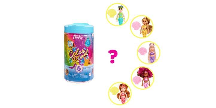 Barbie Color Reveal Chelsea - Meerjungfrauenpuppe - Blindpack 3 Barbie Color Reveal Chelsea - Meerjungfrauenpuppe - Blindpack