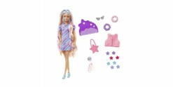 Barbie Totally Hair Puppe Im Sternen-Print Kleid (blonde Haare)