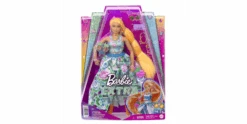 Barbie Extra Fancy Puppe Im Blauen Kleid Mit Blumenmuster