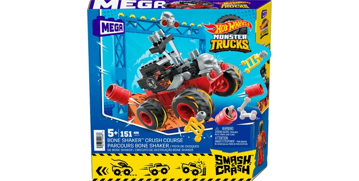MEGA Hot Wheels Monster Trucks Bone Shaker Crash Set 3 MEGA Hot Wheels Monster Trucks Bone Shaker Crash Set